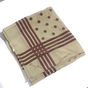 Vintage Brown Design 100% Silk light Scarf 34x34-inch, Excellent condition